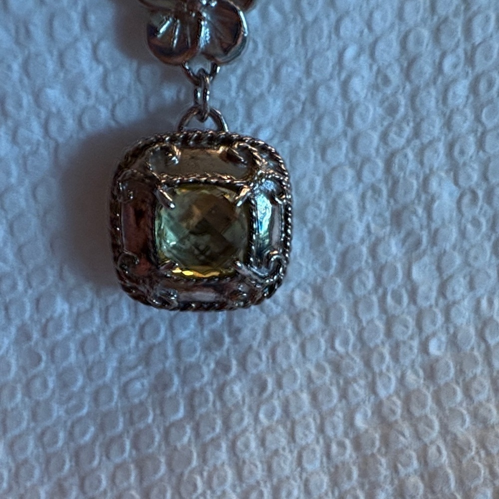 De Latori Silver & Citrine Drop Earrings with Pouch - Picture 4 of 13